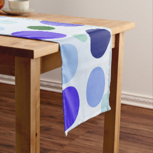 Blue Purple And Green Polka Dots, Short Table Runner