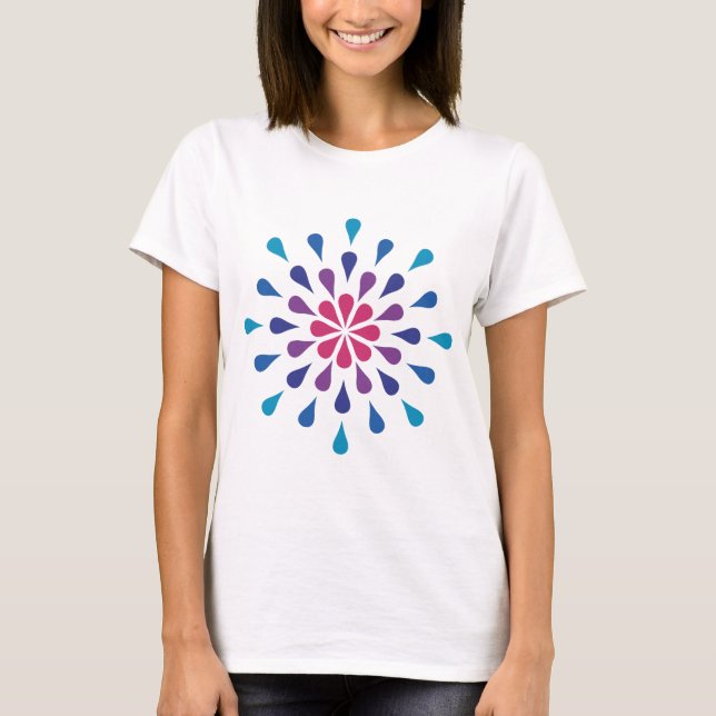Blue, purple and pink teardrops T-Shirt (Front)