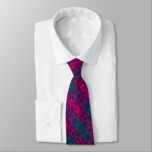 Blue Purple And Red Abstract Design  Tie