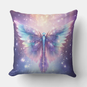 Blue Purple Angel Wings Design Cushion