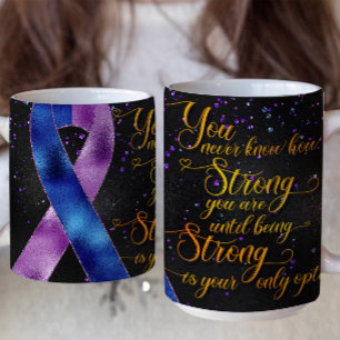 Blue Purple Awareness Ribbon Mug Design