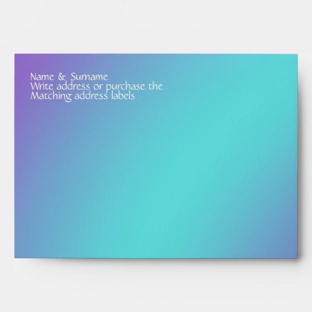 Blue purple beach starfish lilac envelopes (Front)