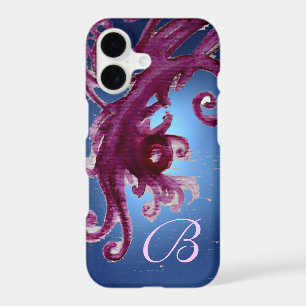 BLUE PURPLE BERRIES AND FLORAL SWIRLS MONOGRAM