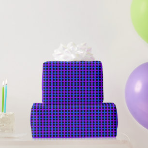 Blue Purple Black Modern Lattice Wrapping Paper