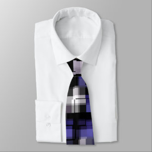 Blue Purple Black White Trendy Tie