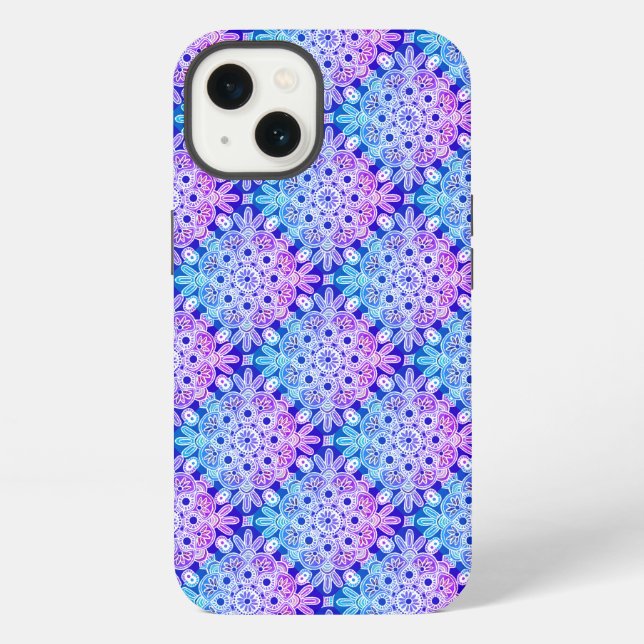  Blue purple boho iPhone case (Back)