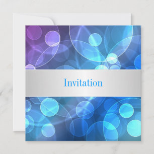 Blue Purple Bubbles 8 Birthday Event Invitation