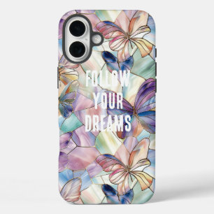 Blue Purple Butterflies iPhone 16 Plus Case
