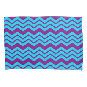 Blue Purple Chevron Zigzag Design Pillowcase
