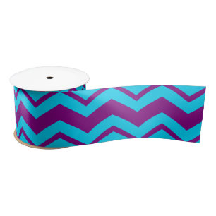 Blue Purple Chevron Zigzag Design  Satin Ribbon