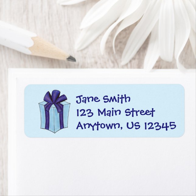 Blue Purple Christmas Hanukkah Gift Present Labels (Insitu)