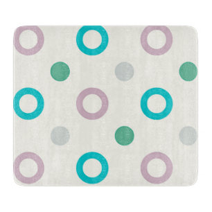 Blue & Purple Circle Dot Retro Design Cutting Board