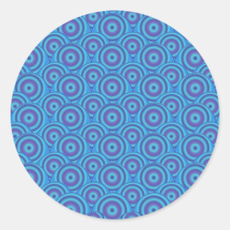 Blue & Purple Circles Fun on Blue! Seamless Classic Round Sticker