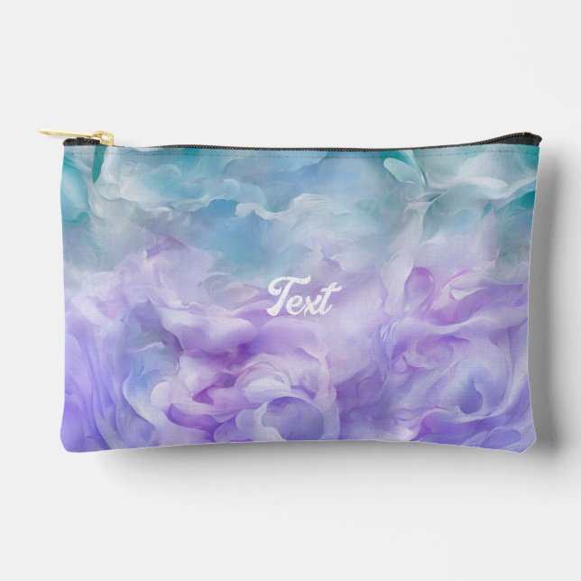 Blue & purple cloud swirl accessory pouch (Front)