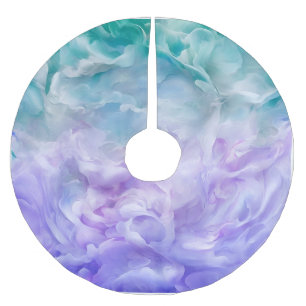 Blue & purple cloud swirl brushed polyester tree skirt
