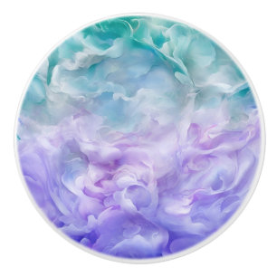Blue & purple cloud swirl ceramic knob