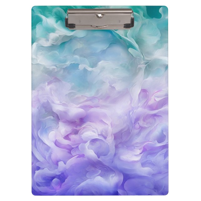 Blue & purple cloud swirl clipboard (Front)