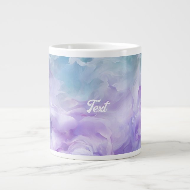 Blue & purple cloud swirl large coffee mug (Front)