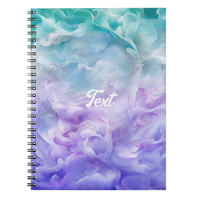 Blue & purple cloud swirl notebook (Front)
