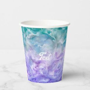 Blue & purple cloud swirl paper cups