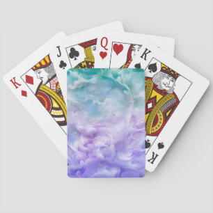 Blue & purple cloud swirl playing cards