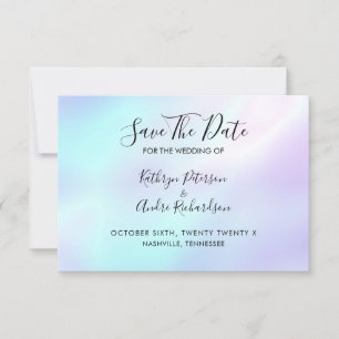 Blue Purple Colour Shift Save The Date Invitation
