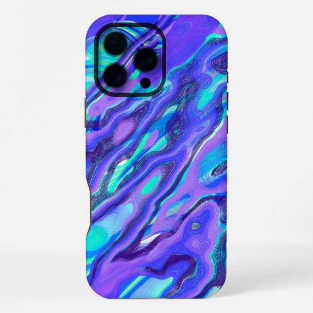 Blue Purple Colourful Abstract Marble Texture Liqu iPhone Case (Back)