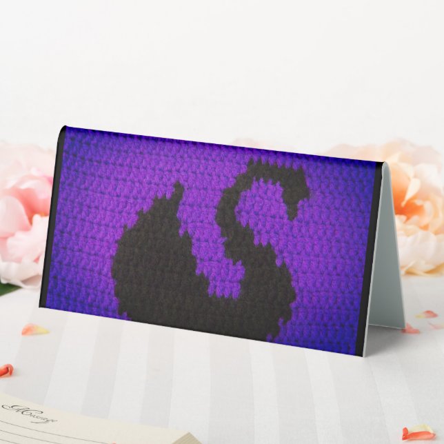 Blue Purple Cool Black Swan Designer Crochet Print (In SItu (Wedding))