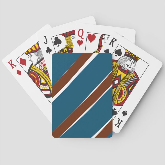 Blue purple curvy shapeslines wavy pattern design  playing cards (Back)