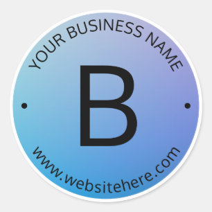 Blue & Purple Fading Ombre with Editable Text Classic Round Sticker