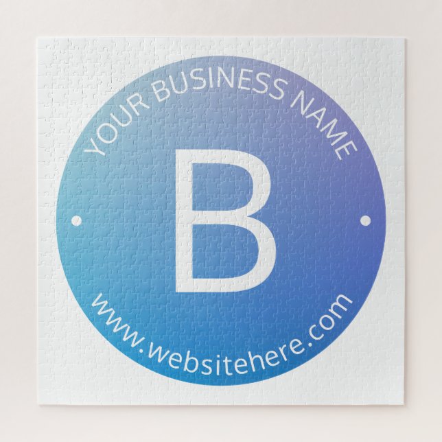 Blue & Purple Fading Ombre with Editable Text Jigsaw Puzzle (Vertical)