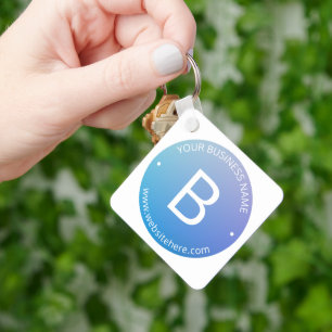 Blue & Purple Fading Ombre with Editable Text Key Ring