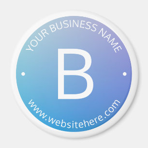 Blue & Purple Fading Ombre with Editable Text Magnet