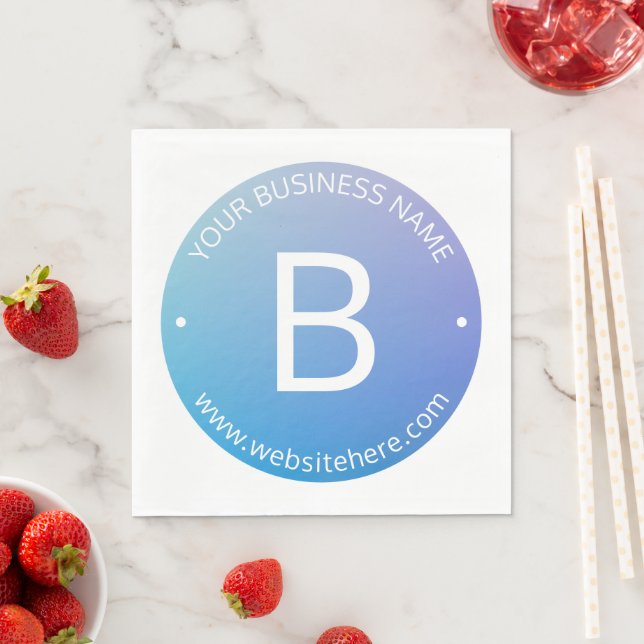 Blue & Purple Fading Ombre with Editable Text Napkin (Insitu)