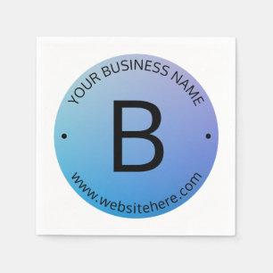 Blue & Purple Fading Ombre with Editable Text Napkin