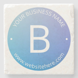 Blue & Purple Fading Ombre with Editable Text Stone Coaster