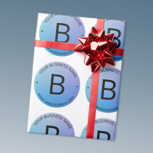 Blue & Purple Fading Ombre with Editable Text Wrapping Paper