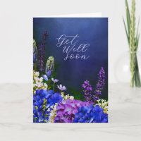 Blue & Purple Floral Garden Get Well Soon 