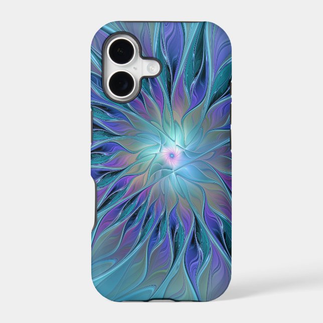 Blue Purple Flower Dream Abstract Fractal Art (Back)