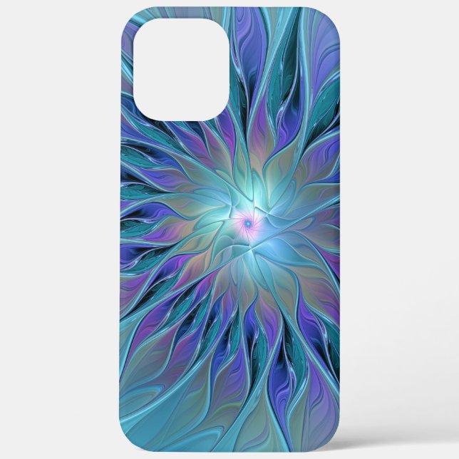 Blue Purple Flower Dream Abstract Fractal Art Case-Mate iPhone Case (Back)