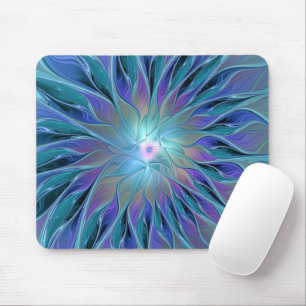 Blue Purple Flower Dream Abstract Fractal Art Mouse Mat