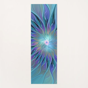 Blue Purple Flower Dream Abstract Fractal Art Yoga Mat