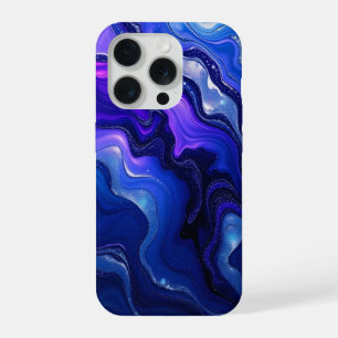 Blue & Purple Fluid Abstract iPhone 15 Pro Case