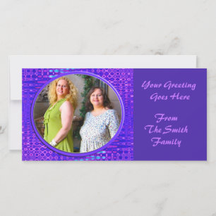 blue purple frame holiday card