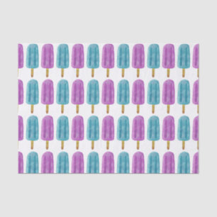 Blue & Purple Frozen Ice Pop Summer Pattern Tissue Paper