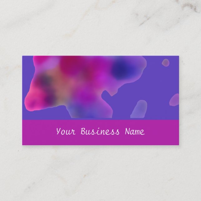 Blue, Purple, Fuchsia Abstract Business Card (Front)
