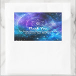 Blue Purple Galaxy Bat Bar Mitzvah Thank You Rectangular Sticker<br><div class="desc">Celebrating a blue and purple galaxy themed bat or bar mitzvah? Create your own elegant thank you stickers for guest favour bags, candy boxes and gifts. You can also change the size and use these easy DIY template stickers as envelope seals for your party invitations. These unique Jewish Star of...</div>