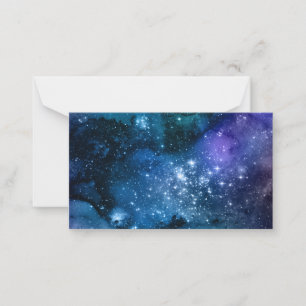 Blue Purple Galaxy Space Night Sky Cosmic Stars Card