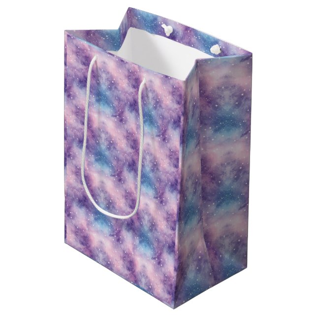 Blue Purple Galaxy Texture Medium Gift Bag (Front Angled)