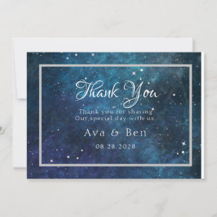 Blue Purple Galaxy Wedding Thank You Cards